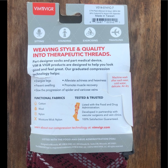 Vim&Vigr men’s knee high compression socks 15-20 mmHg - Picture 2 of 2